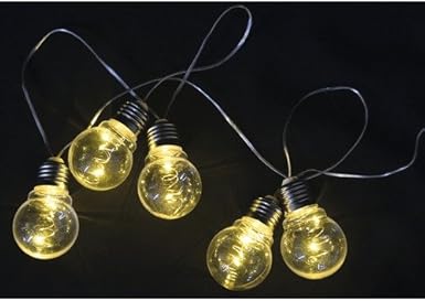 Leuchtdeko Lichterkette 5 Gluhbirnen 10 Leds Warm Weiss Innen Aussen Batteriebetrieben Amazon De Beleuchtung