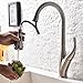 SHACO Modern Stainless Steel Single Handle Pull Down Sprayer Kitchen Faucet, Brushed Nickel Pull Out Kitchen Sink Faucets