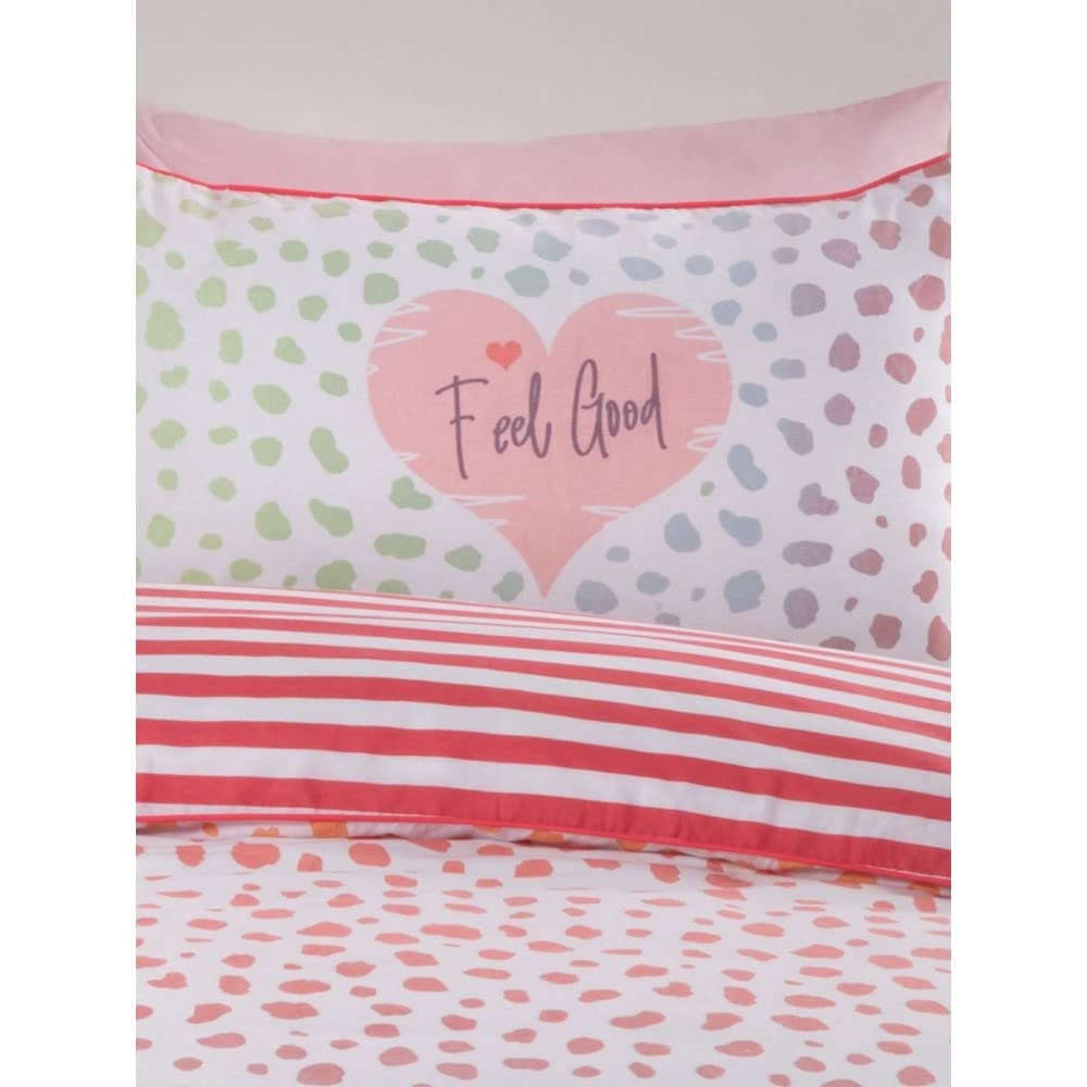 Rapport Dalmatian Blush Piped Edged Finish Double Duvet Cover Set Bedding Set