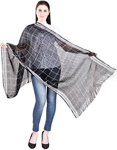 The Weave Traveller Handloom Linen Women's Stole, Scarf (TWT_LS)