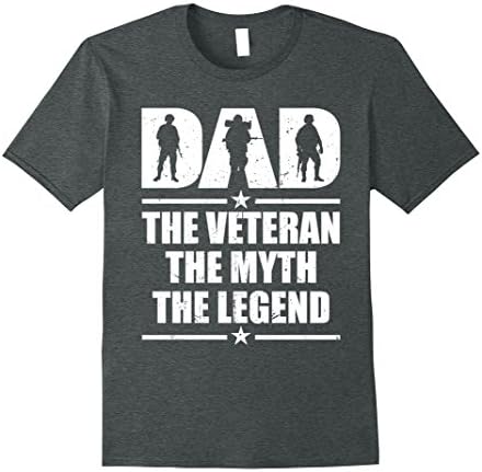 Mens DAD The Veteran The Myth The Legend T-Shirt 2XL Dark Heather