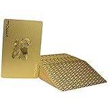 Ogrmar 24K Gold-Foil Plated Playing Cards Poker Table Games (golden)