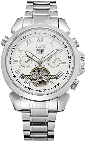 Men's Automatic-self-wind Tourbillon Stainless Steel Bracelet Watch Wihte