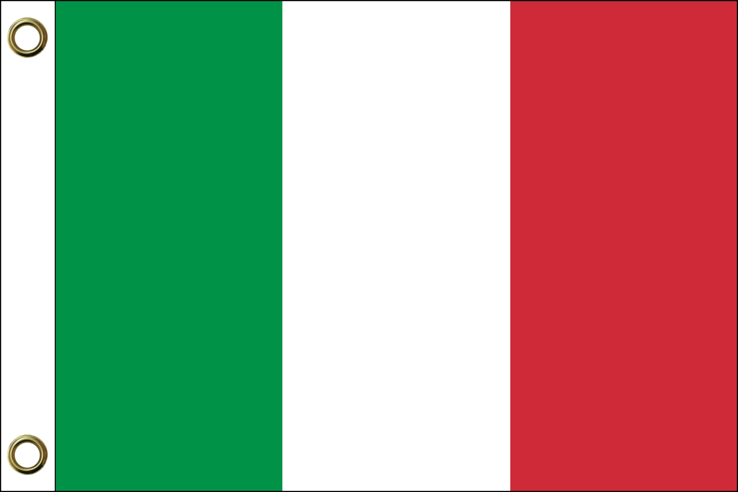 Italy flag, 150 cm x 90 cm / 90 x 150 cm, weatherproof and durable, polyester with two eyelets
