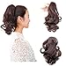 Beauty Angelbella Curly Ponytail Extension 14 Inch, Synthetic Short Curly Wave Claw Clip Ponytail Hairpieces for Women Dark Brown