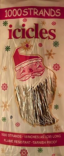 Christmas Tree Tinsel Icicles, Silver, 1000 Count