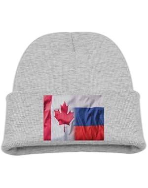 Canada-Russia Flag Kid's Hats Winter Funny Soft Knit Beanie Cap Children Unisex