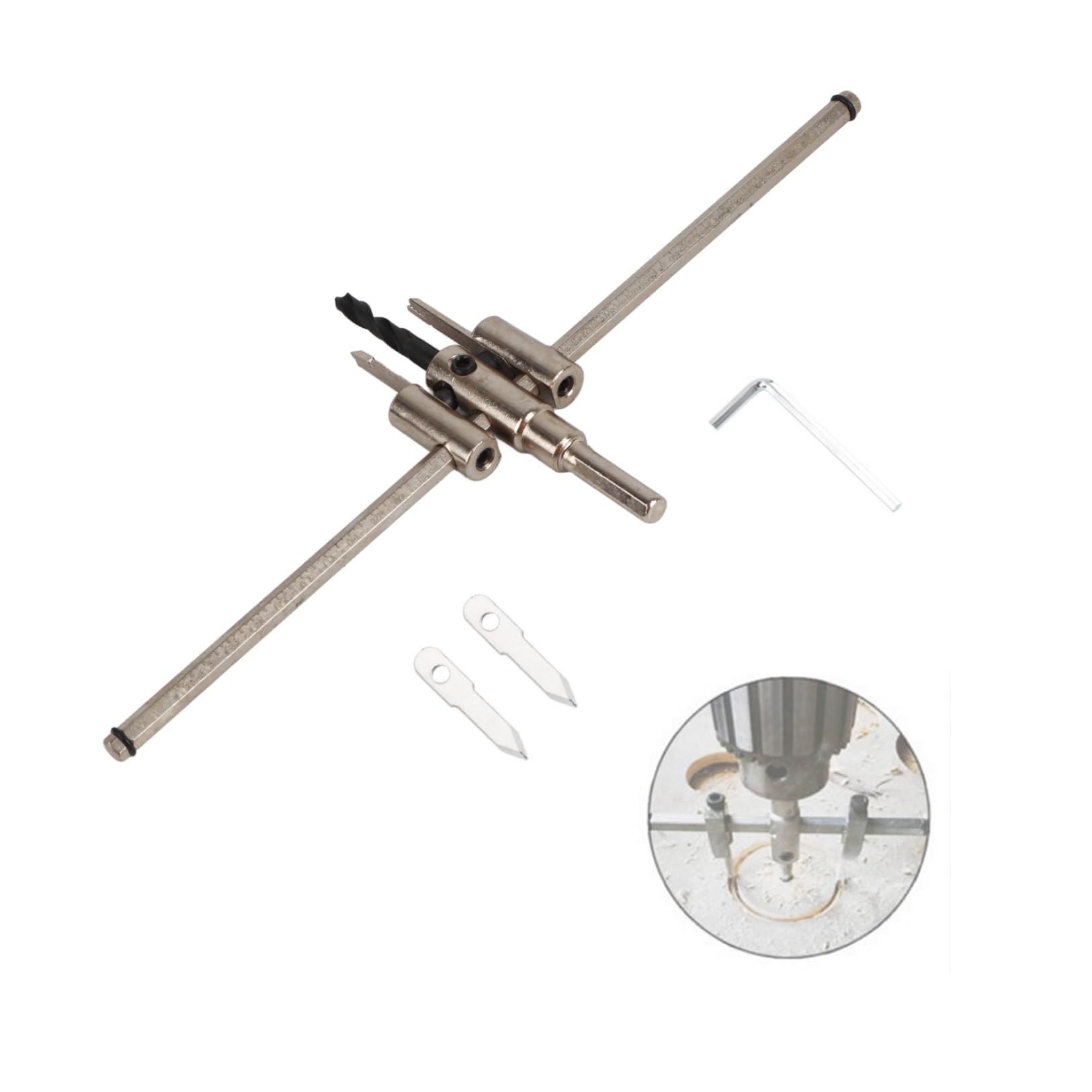 Circle Hole Saw Cutter adjustable hole saw 30-300mm Silver Alloy Steel Wood Cutter Drill Bits Set Adjustable Metal Wood Circle Hole Cutter Saw Drill Bit Kit Hole Saws