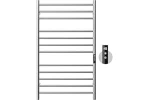 POPFLY Electric Towel Warmer, 40×24 Inch Large Towel Warmers for Bathroom with Built-in Timer & Temperature Multi-Level Adjustments, 12 Bars 304 Stainless Steel Heated Towel Rack, Brushed