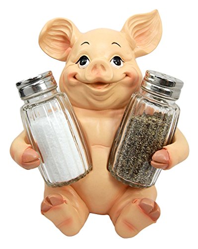 Ebros Animal Farm Cute Babe Pig Porcine Spice Statue Salt and Pepper Shakers Holder Pig Figurine Kitchen Decor…