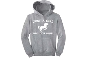 Tstars Just a Girl Who Loves Horses Hoodie for Girls Youth Equestrian Hoodies Gift Horseback Riding and Fans