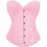 Dreay Black Women's Breathable Corset Top - Sexy See Through Mesh - Satin Overbust Lace Up - Waist Trainer for Women