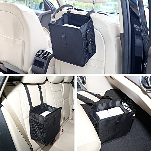 KALASONEER Car Trash Can, Garbage Can Waterproof Inner Litter Hanging Garbage Bag Back Seat（10inchesx 10inchesx 6inches）（2 Packs） - Thumbnail 2