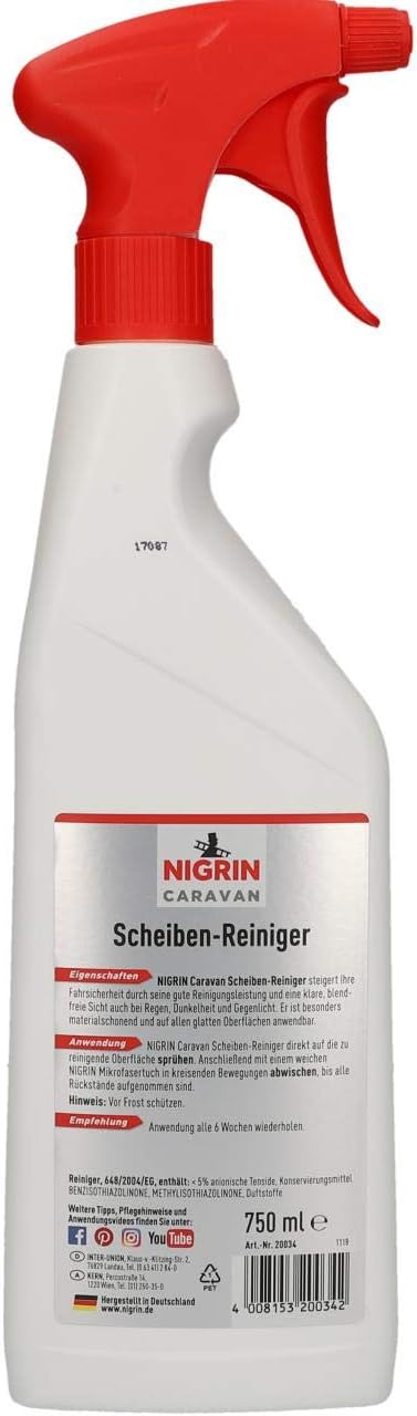 NIGRIN 20034 Caravan Acrylic and Windscreen Cleaner for Indoor and Outdoor Use 0.75 Litres, 750 ml (Pack of 1) - Image 3