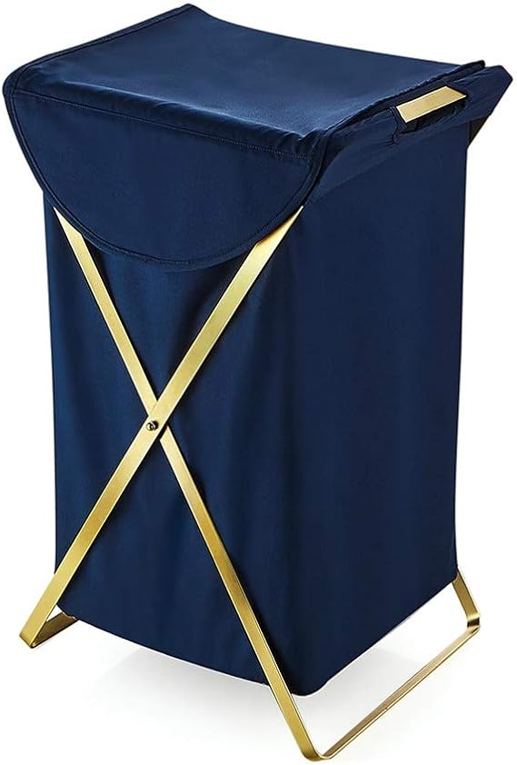 Jia He Cesto de la Ropa Cesto Sucio, Tela de poliéster, Azul, Plegable