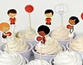 Various Fun Designs of Farm Animals/Easter Rabbit/Basketball/Football/Robots/Nautical/Trucks Theme Cupcake Toppers for Birthday/Christmas/ Events/Party. Set of 24