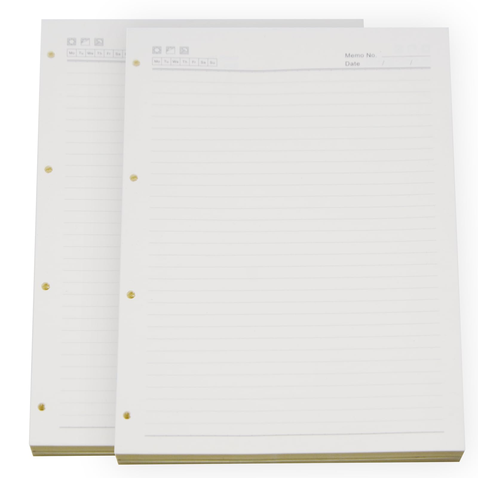 ANMOO A4 Lined Paper Refill Pad, 4-Hole Punched 100GSM Thick Paper for 4-Ring Binders/Notebooks (2 Packs, 400 Pages