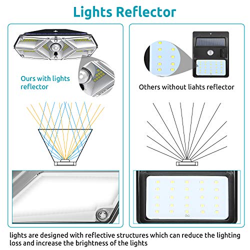 2PCS 104 LED Luce Solare Led Esterno, Lampade Solari a led da Esterno con Sensore di Movimento, 120ºIlluminazione Lampada Solare 3 Modalità Impermeabile Luci Solari per Esterno