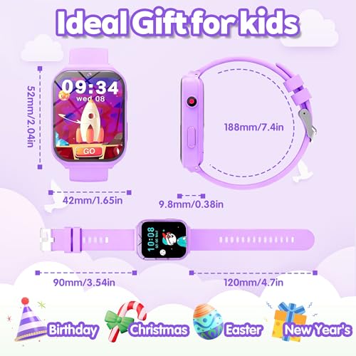 Children's Smartwatch, 1.83 Inches Smartwatch Watch Children Fitness Tracker with 18 Games Camera Pedometer Alarm Clock Waterproof Sleep Monitor Christmas and Birthday Gifts for Girl Boy