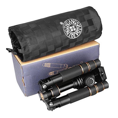QZSD Q166A Aluminum Alloy Tripod 21.6 Inch Desktop Light Weight Monopod with Ball Head 1/4 Quick Release Plate for DSLR Camera