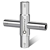 Bdmetals 4 Way Sillcock Key, Heavy Duty Steel, Four