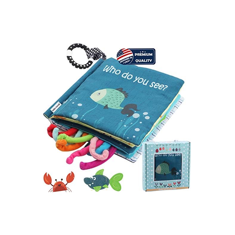 Soft Cloth Crinkle Books Toys Touch and Feel Baby Books for Babies 0-6 Months Infants Toddlers Toy 6 to 12 Months 1-3…