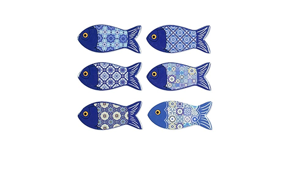 Vidal Regalos Iman Nevera x6 Pez Ceramica 9 cm