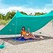 Red Suricata Family Beach Tent & Beach Canopy, UPF50 Sun Beach Shade, Sunshade with 4 Aluminum Poles, 4 Pole Anchors & Sand Shovel, Large & Portable Sun Shelter Tarp (Large, Turquoise)