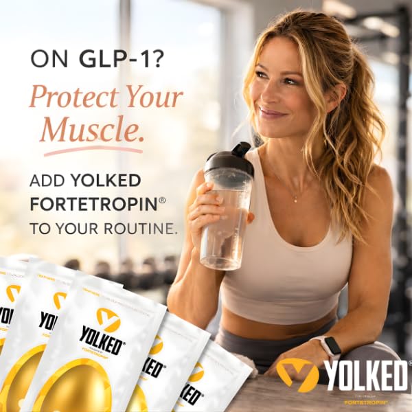 YOLKED - NSF-Certified Muscle Building Supplement - Help Increase Lean Muscle, Reduce Muscle Loss, and Improve Recovery with Fortetropin, 30 Servings