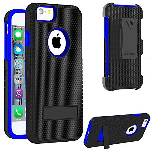 iPhone 6 Plus Case, iPhone 6S Plus Case,Vakoo Holster Combo Shockproof Heavy Duty Protection Silicone Rubber Case for Apple iPhone 6/6S Plus with Kickstand and Swivel Belt Clip - Robot Blue