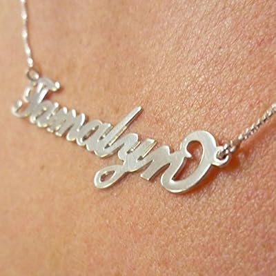 Sterling Silver Personalised Name Necklace Small Valentines For