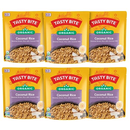 Tasty Bite Organic Coconut Rice, 8.8 Ounce, Pack of 6, Ready to Eat