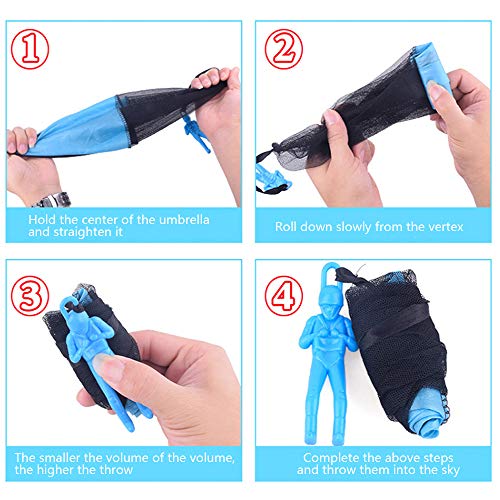 Korty 6pcs Parachute Toy for Kids,Tangle Free Throwing Parachute Army Man, Hand Throwing Solider Toys for Kids