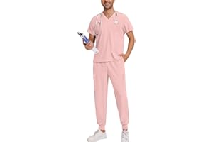 Scrubs Men Set Lightweight Black Navy Blue Scrubs Pants & Classic Nursing Tops Shirt 2025 Stretch Working Suit