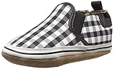 Robeez Liam Soft Sole Crib Shoe (Infant), Black/White, 0-6 Months M US