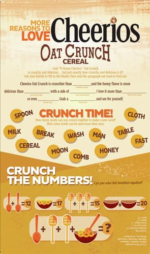 CHEERIOS OAT CRUNCH OATS ‘N HONEY BREAKFAST CEREAL, MADE WITH WHOLE GRAIN, FAMILY SIZE, 24 OZ