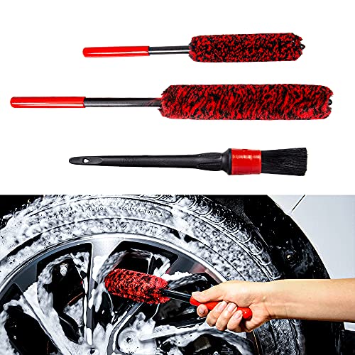 bzczh Wheel Woolie Tool Car Wheel Rim Cleaning Brush(3 Pack Include