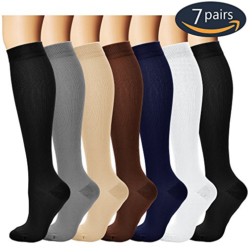 Laite Hebe brand women and men compression socks(8 Pairs),S / M,Assorted1