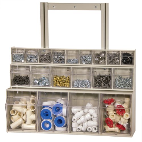 AkroMils 06709 TiltView Horizontal Plastic Storage System with Nine