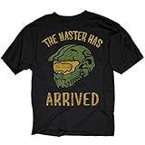 Halo The Master Has Arrived Adult Black T-Shirt (Adult X-Large)