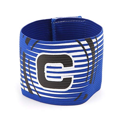 Kofun Football Captain Armband Elastic Adjustable Arm Band Leader Soccer Competition Blue