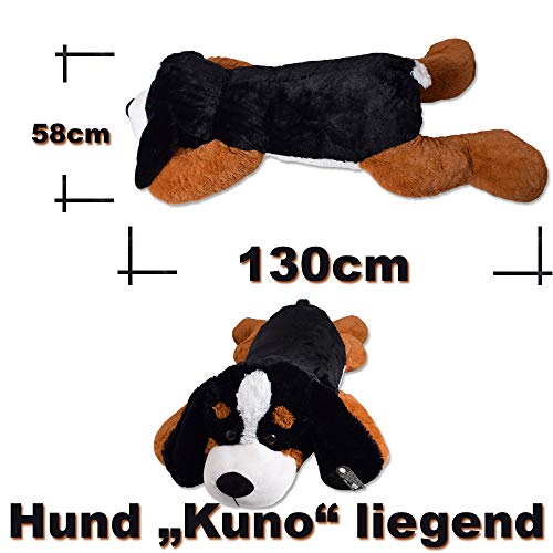 TE-Trend Riesen Plüschhund XXL Kuscheltier Plüsch Hund Plüschtier Stoffhund Kuschelhund 130 cm Mehrfarbig – Bild 4