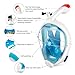 MYTHQUATE Full Face Snorkel Mask - Foldable Tube Easy Breath Anti-Fog Anti-Leak - 180° Panoramic Viewing Area - Ideal for Adults Youth Swimming Snorkeling Diving and Scuba with eBook Guide