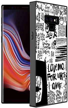 Word Samsung Galaxy Note 9 Case, Soft Flexible TPU Back Cover Rectangle Case Compatible with Samsung Galaxy Note 9 (Black)