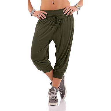 Pervobs Women Solid Threaded Trousers with Drawstring Loose ...