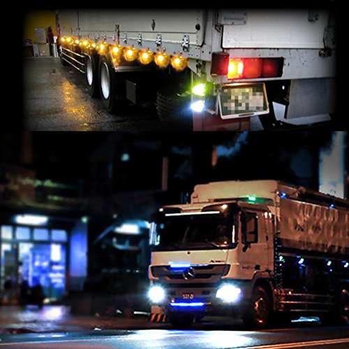 Catinbow 10 Pcs LED Marker Light 4" Bullseye Super Bright Amber Side Marker Light Indicator 10 Diodes Trailer Marker Light for Truck RV - Thumbnail 5