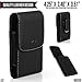 Jitterbug Flip (GreatCall) Belt Pouch, TMAN [Leather Vertical] Metal Clip Holster/Magnetic Closure Case, Cover with Belt Loop Carrying Protective - Fits Cellphone without any Case