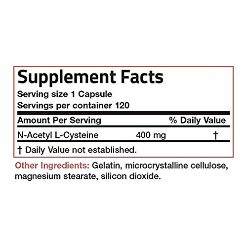 Bronson Labs NAC (NAcetylCysteine) 400 mg. 120 Capsules