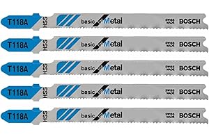 Bosch T118A 3-Inch 24-Tooth Jig Saw Blades, 5-Pack