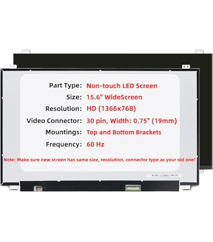 BTSELSS 15.6" LCD Screen Replacement For Dell Precision 7530 Display Panel FHD 1920 * 1080 30 Pin 60 Hz Non-Touch (with Tabs